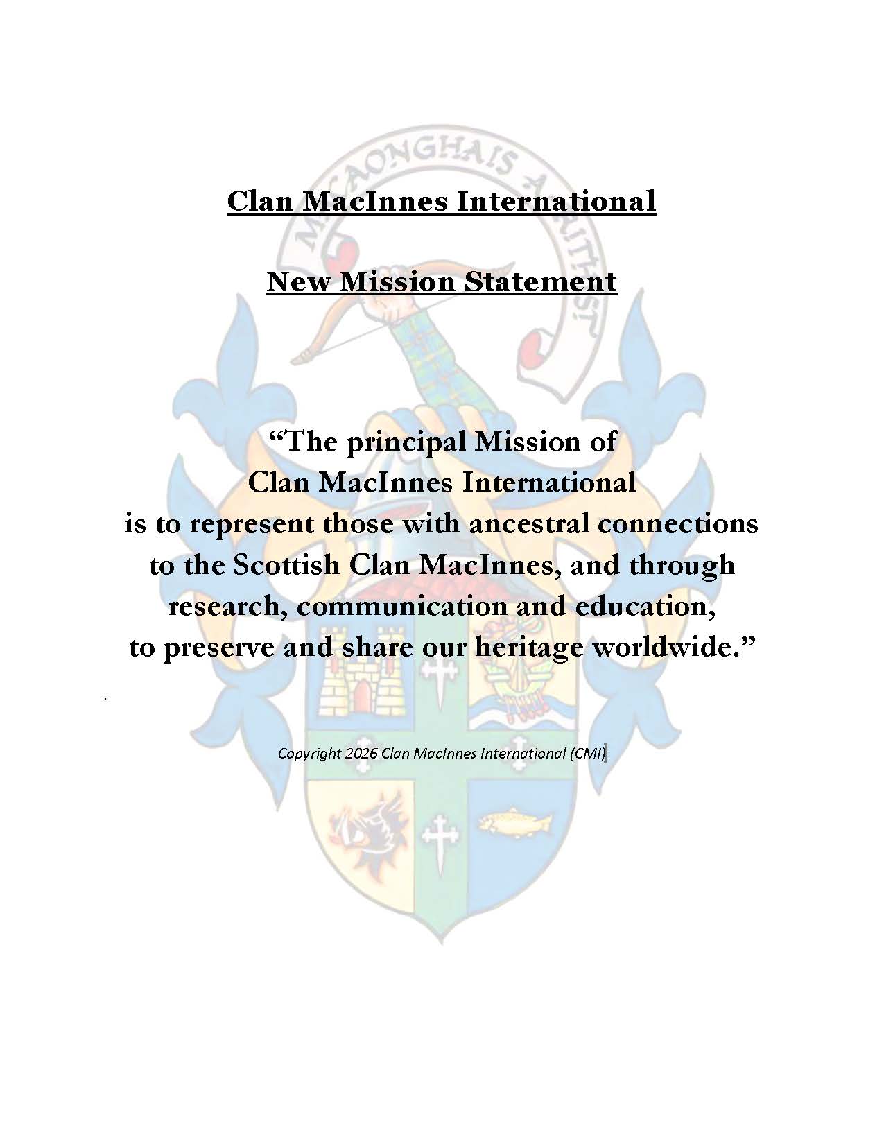 New Mission Statement