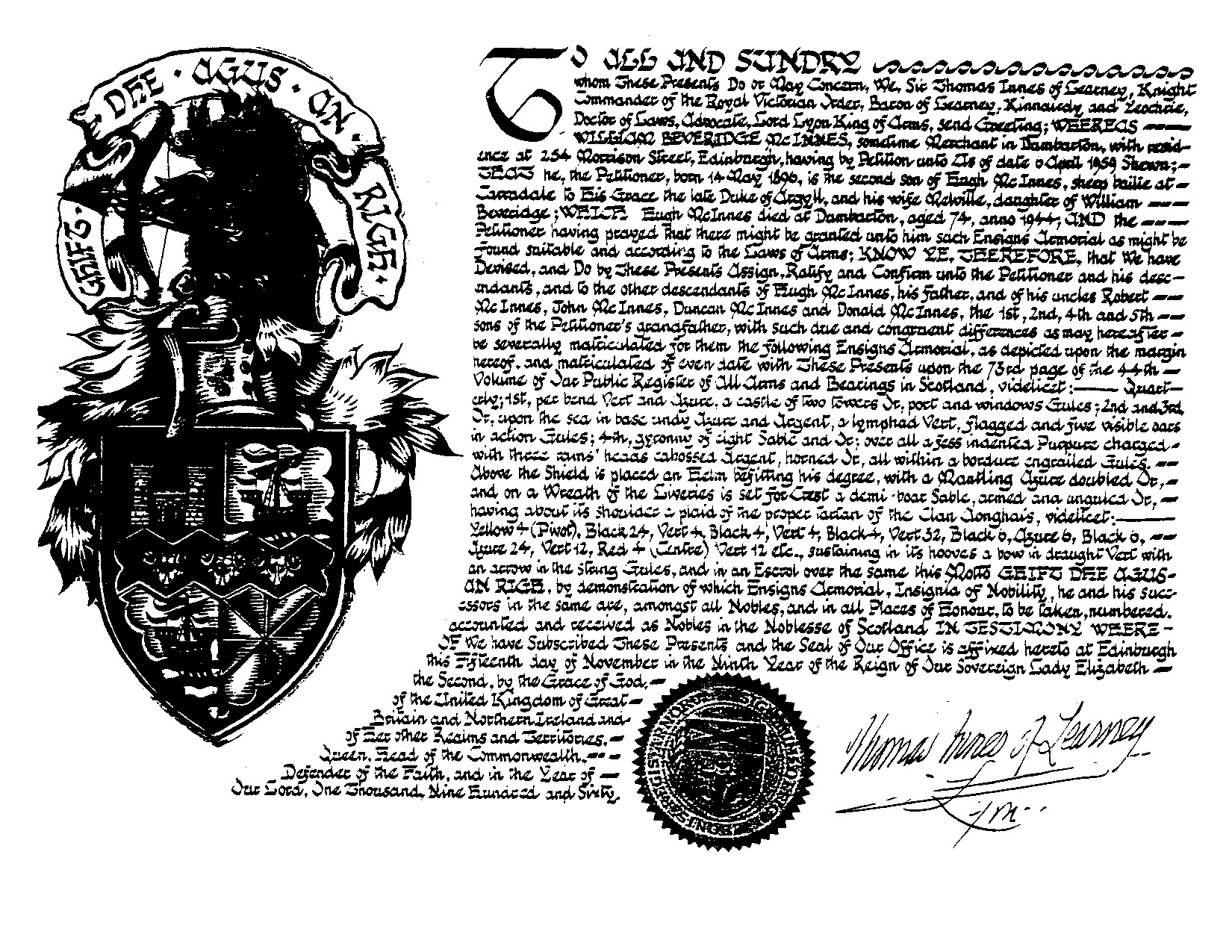 Carradale matriculation text
